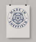 Poster with 'Made in Sheffield' design on a cream background