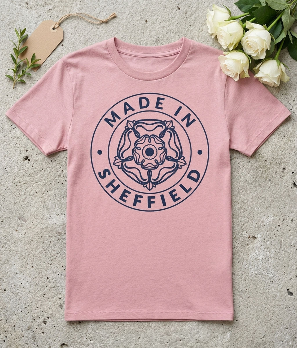 Made in Sheffield Kids T-Shirt: Exclusive Yorkshire Rose Design